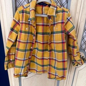 Janie and Jack button-up shirt 4T yellow plaid